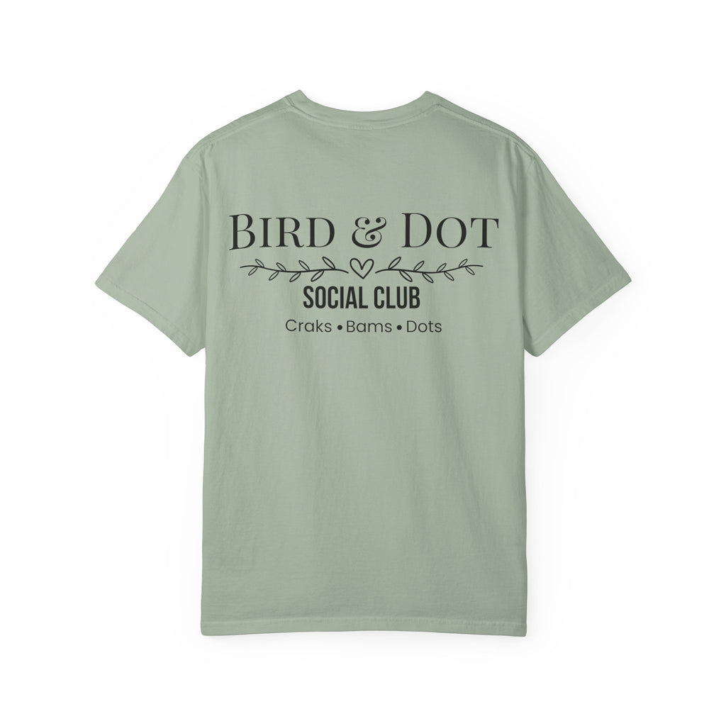 Bird & Dot Social Club T-shirt | bird logo, vintage script