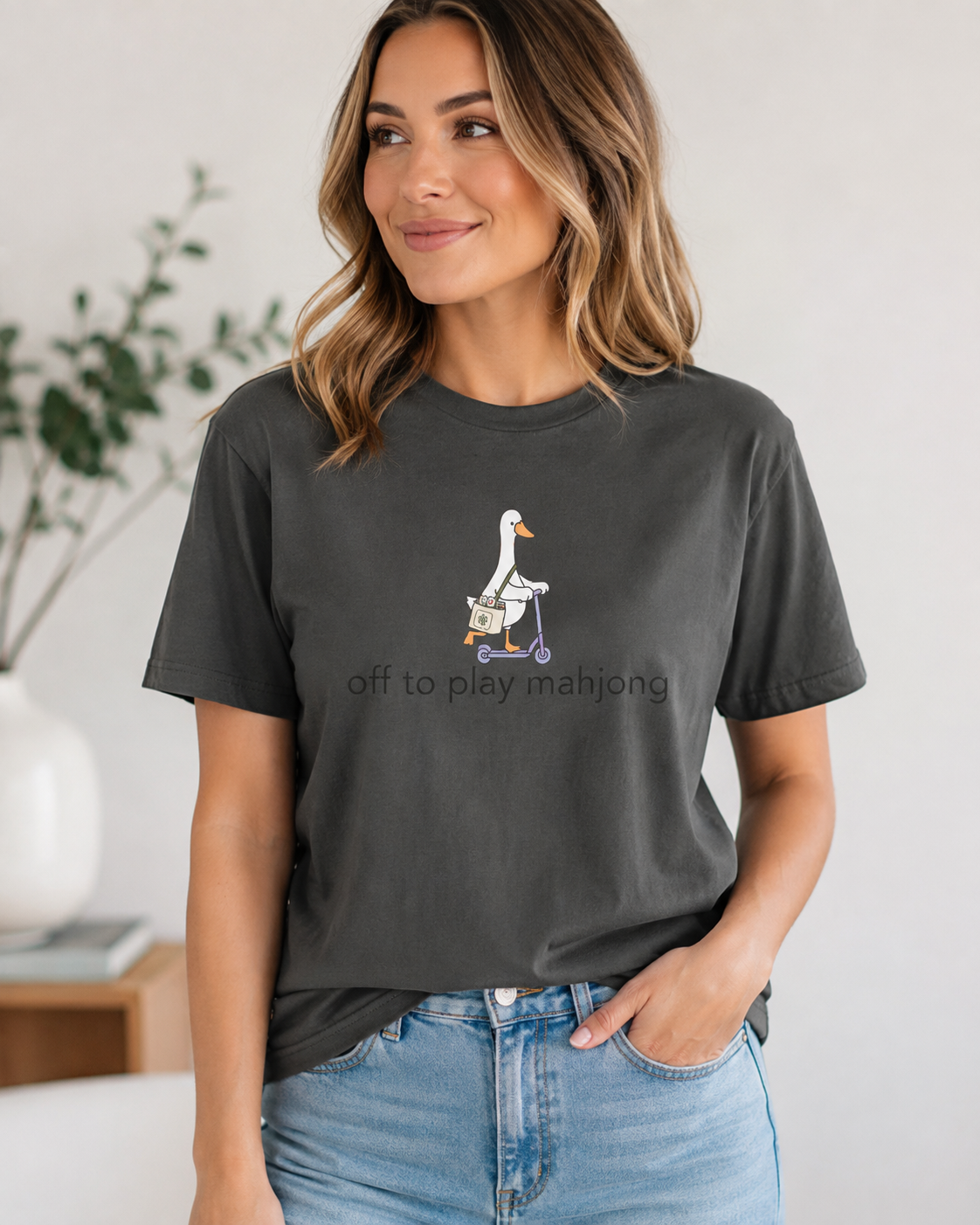 Off to Play Mahjong Goose Tee – Cute Mahjong Shirt