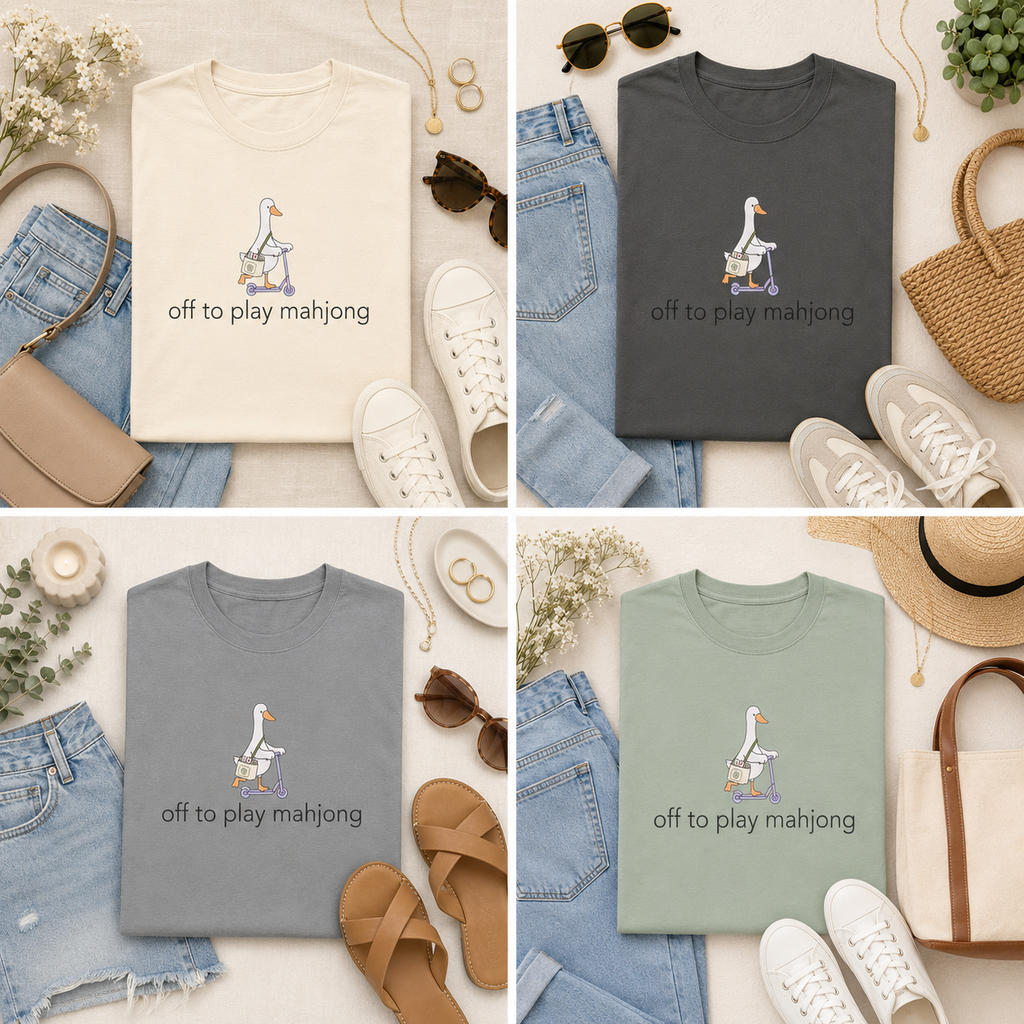 Off to Play Mahjong Goose Tee – Cute Mahjong Shirt