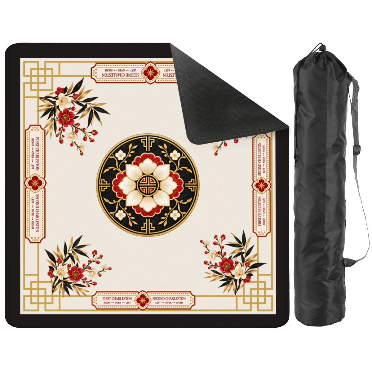 The Black Pearl Mahjong Mat 33"x33" (Ship Rolled up)