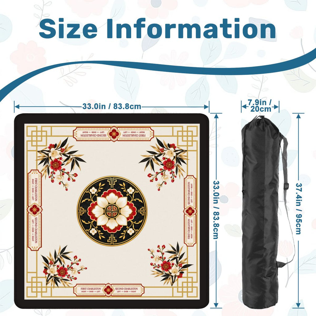 The Black Pearl Mahjong Mat 33"x33" (Ship Rolled up)