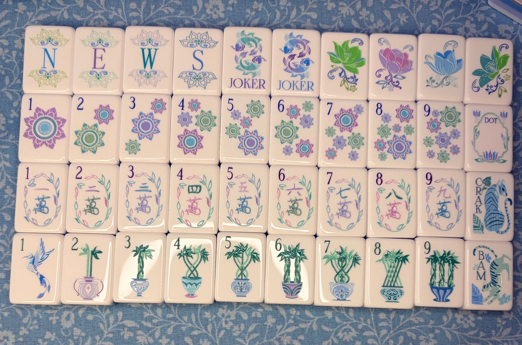 Blue Lotus Cove Mahjong Tile Set