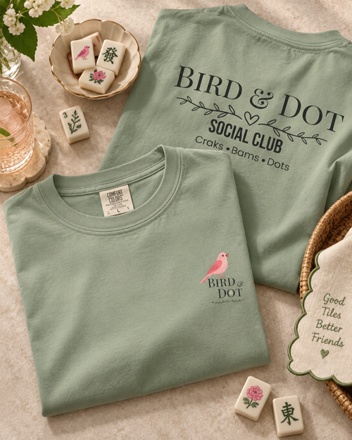 Bird & Dot Social Club T-shirt | bird logo, vintage script