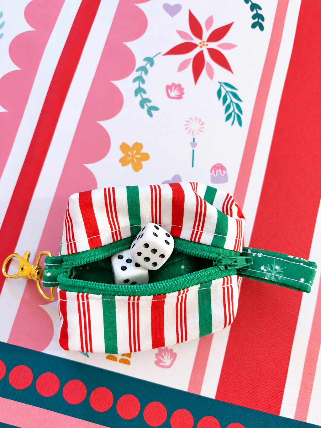 Christmas Dice & Trinket Bag
