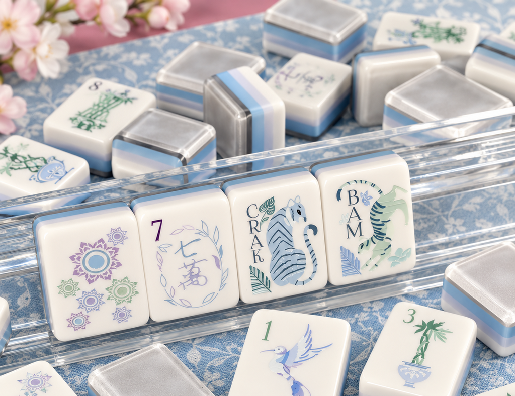 Blue Lotus Cove Mahjong Tile Set