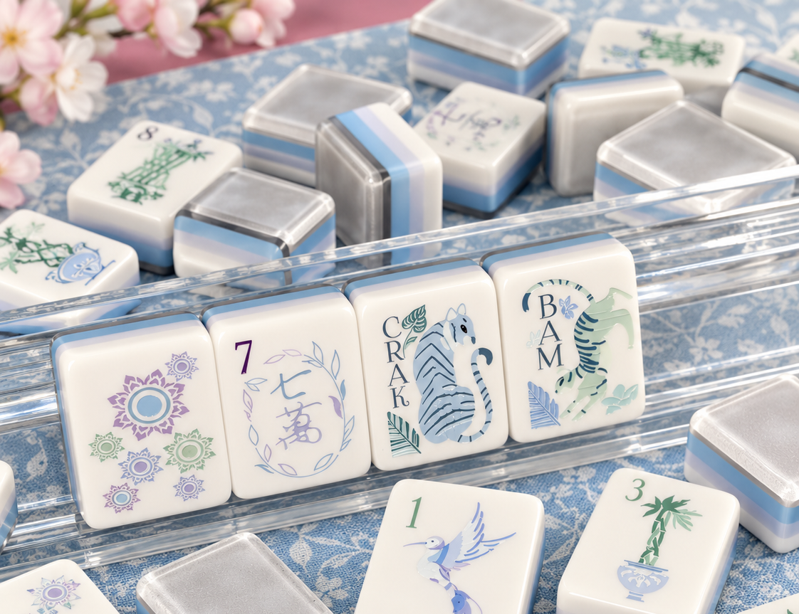 Blue Lotus Cove Mahjong Tile Set