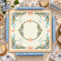 Coastal Tide Vegan Leather Mahjong Mat 33"x33"