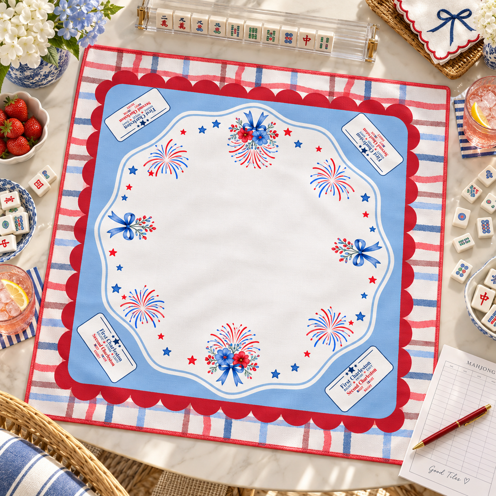 The Firecracker Mahjong Mat 33"x33" (Ship Rolled up)
