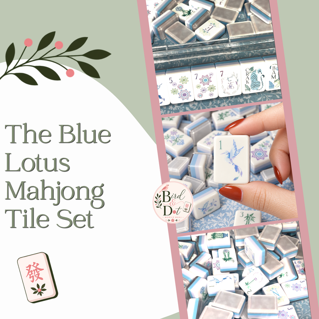 Blue Lotus Cove Mahjong Tile Set