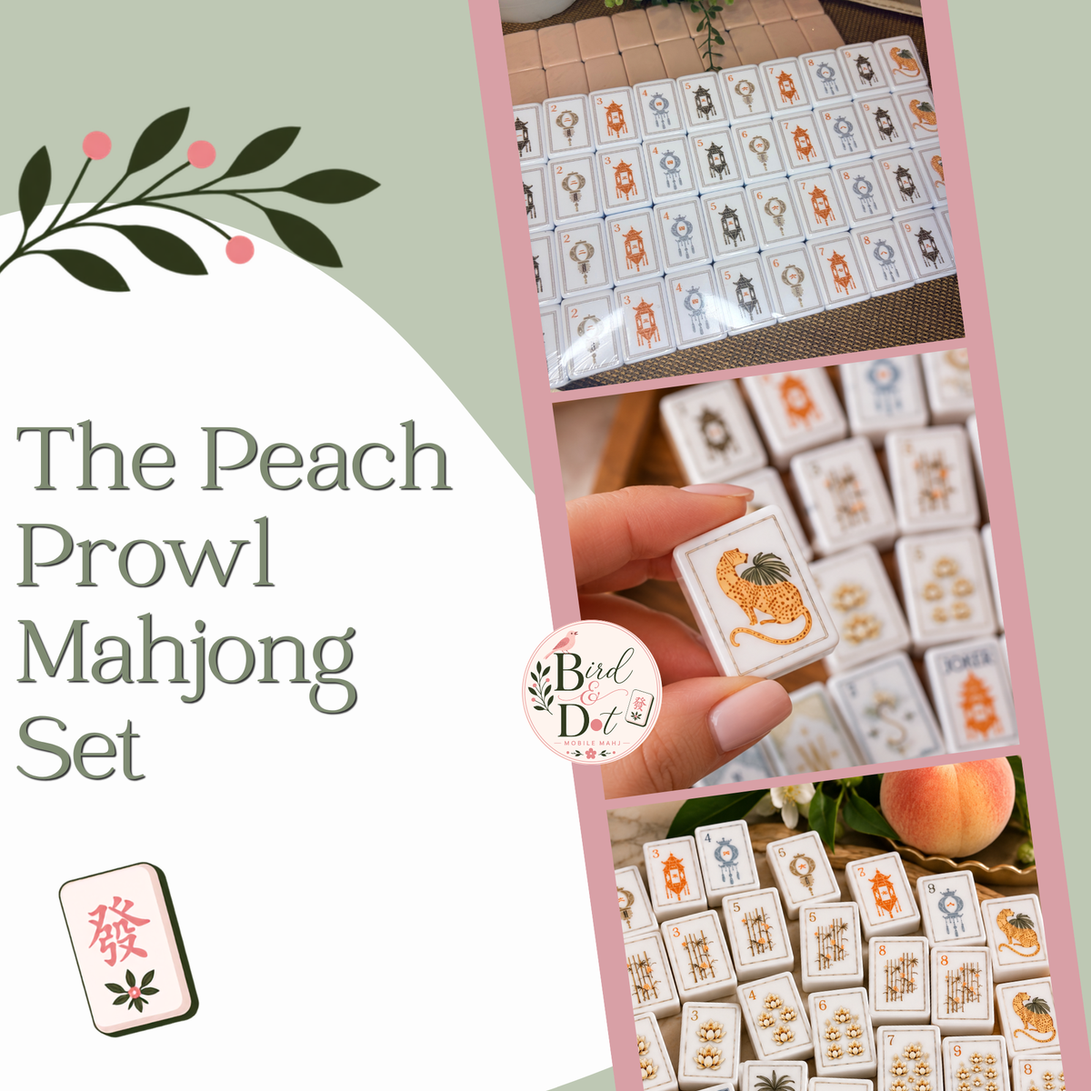 The Peach Prowl Mahjong Set