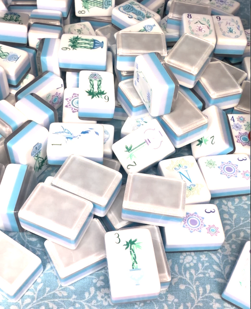 Blue Lotus Cove Mahjong Tile Set