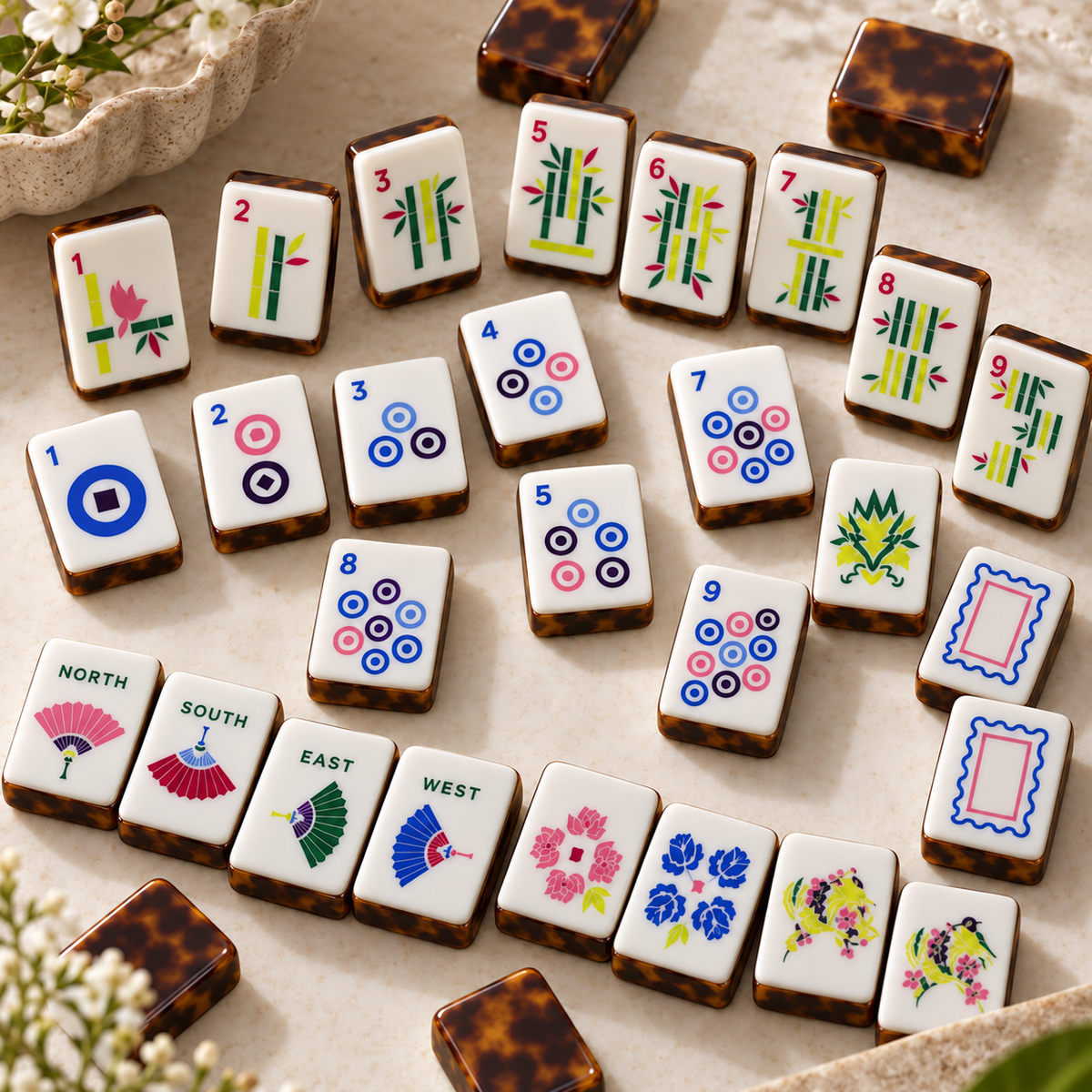The Tortoise Bloom Mahjong  Set