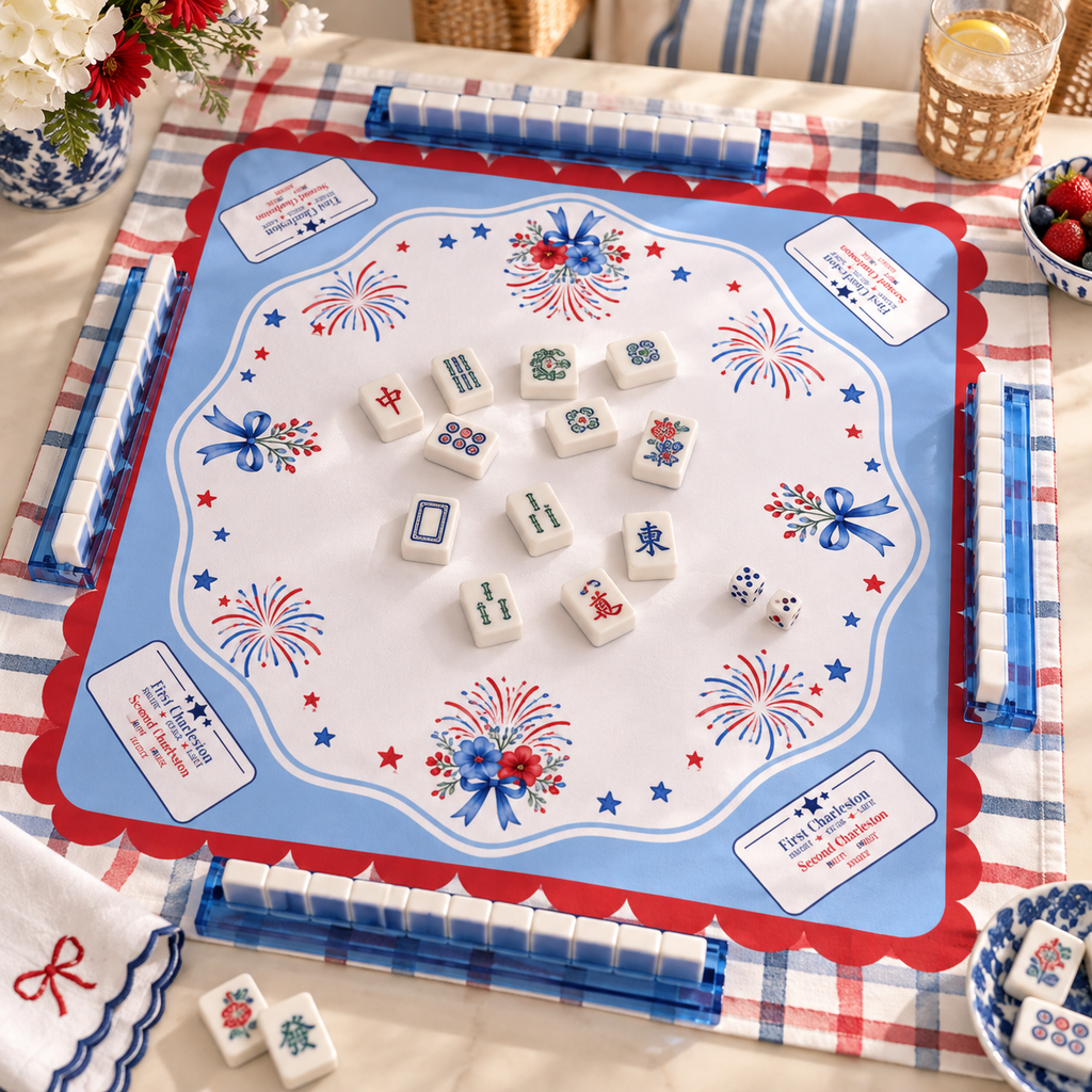 The Firecracker Mahjong Mat 33"x33" (Ship Rolled up)
