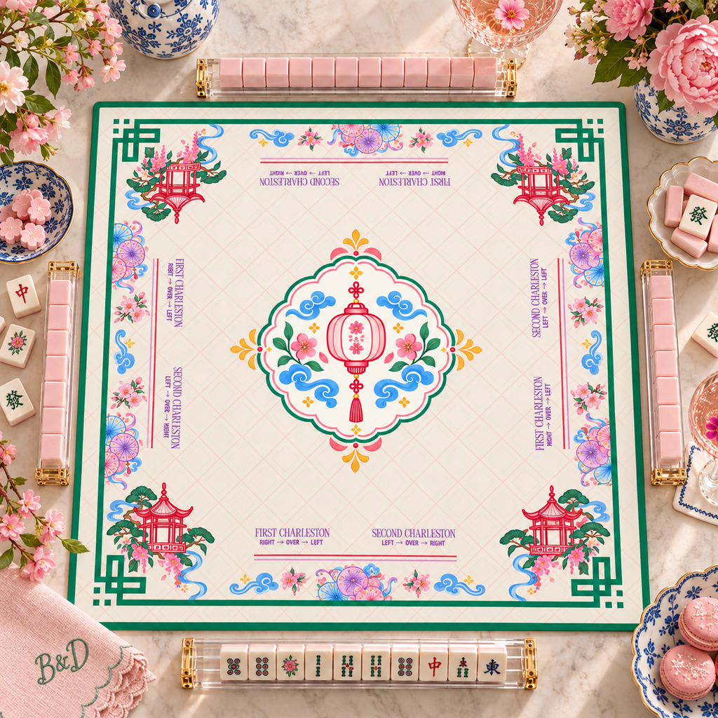 Lantern Garden Mahjong Mat  33"x33" (Ship Rolled up)