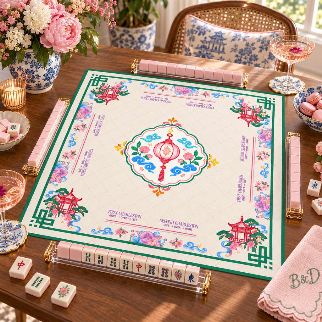 Lantern Garden Mahjong Mat  33"x33" (Ship Rolled up)